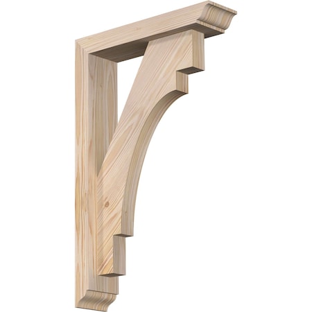 Ekena Millwork Merced Traditional Smooth Bracket w/ Offset Brace, Douglas Fir, 3 1/2"W x 14"D x 22"H BKT0402X14X22MRC01SDF